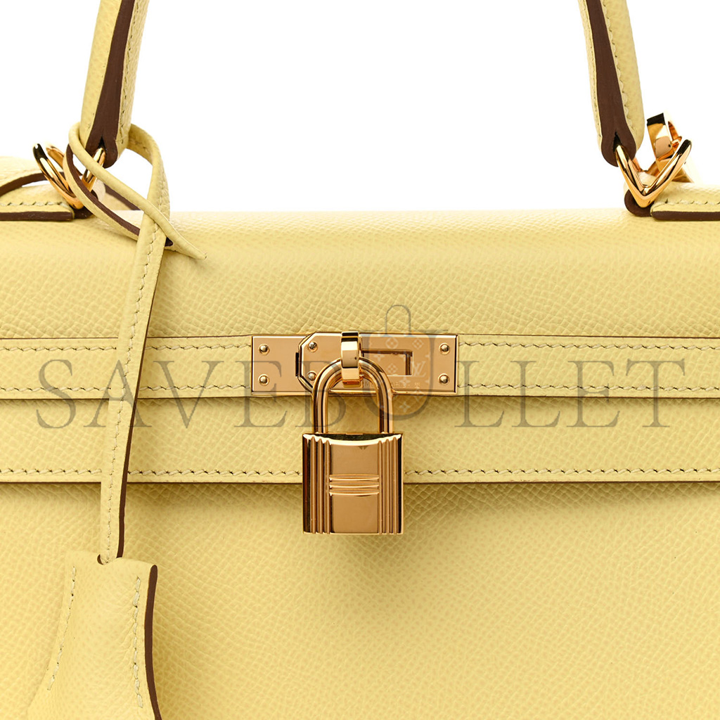 H**mes master epsom kelly sellier 25 jaune poussin (25*17*7cm)